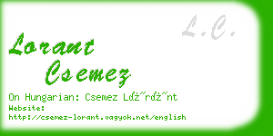 lorant csemez business card